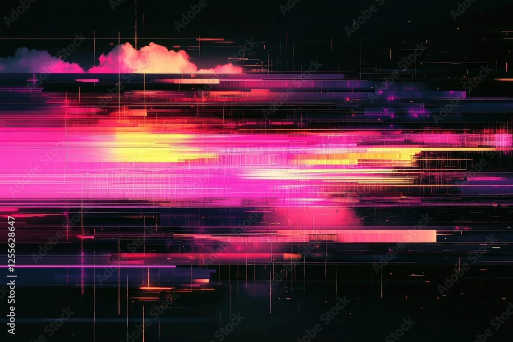 Poster glitch effect overlays, digital distortion textures,glitch transition with distorted effect