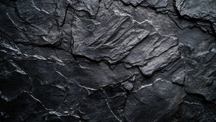 Dark stone texture background, close-up, rough surface, natural rock formation, design element
