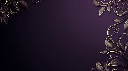 Elegant floral frame, dark purple background