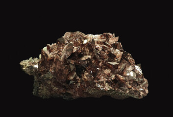 Close-Up View of Axinite Mineral Specimen on Dark Background