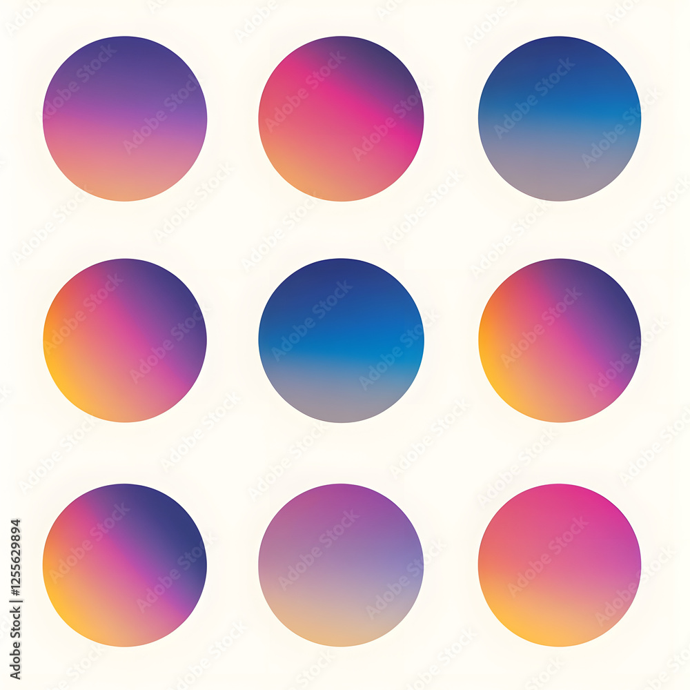Poster colorful gradient circles display in a minimalistic layout
