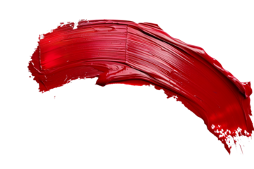 Intense Thick Paint Stroke with Strong Texture and Vivid Color Isolated on Transparent Background