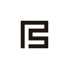 Obraz premium Letter CF FC C F square geometric symbol simple logo vector