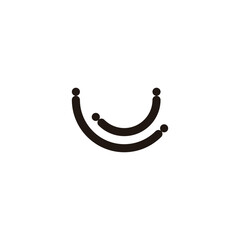 Smile, circle, curve geometric symbol simple logo vector