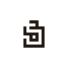Letter d 3 battery square geometric symbol simple logo vector