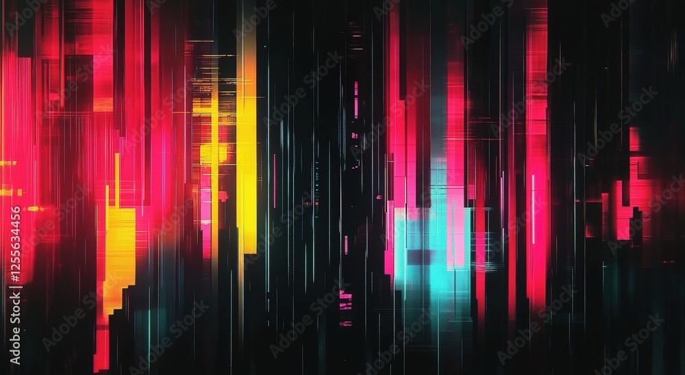 Poster glitch effect overlays, digital distortion textures,glitch transition with distorted effect