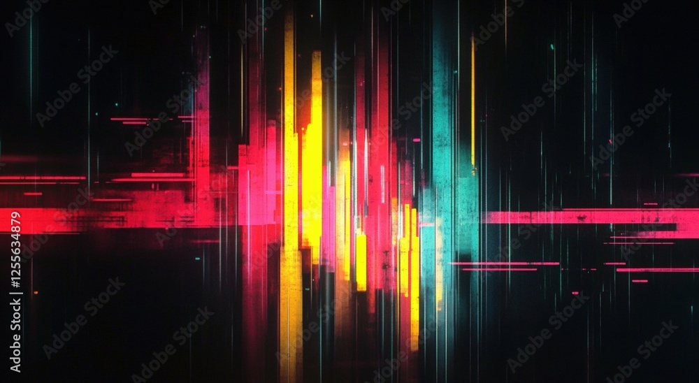 Poster glitch effect overlays, digital distortion textures,glitch transition with distorted effect