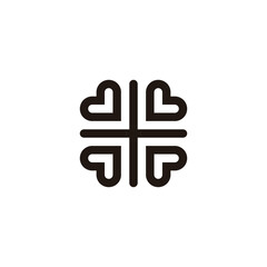 Obraz premium Plus, hearts geometric symbol simple logo vector