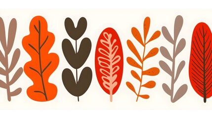 Colorful Leaves in Warm Tones for Autumn Aesthetic Decor