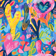 Fototapeta premium seamless background with hearts