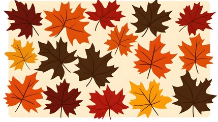 Colorful Autumn Leaves on a Light Background for Seasonal Design
