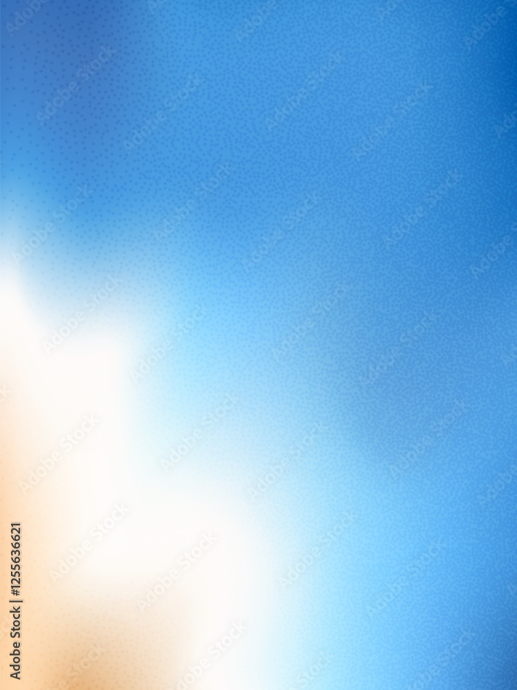 Wall mural blur beach gradient. gradation blue and orange beige background with noise. grainy abstract backdrop