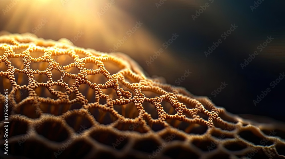 Poster marine life microscopic idea. close-up of intricate coral structure exhibiting delicate textures and