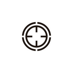 circle, target, technology geometric symbol simple logo vector