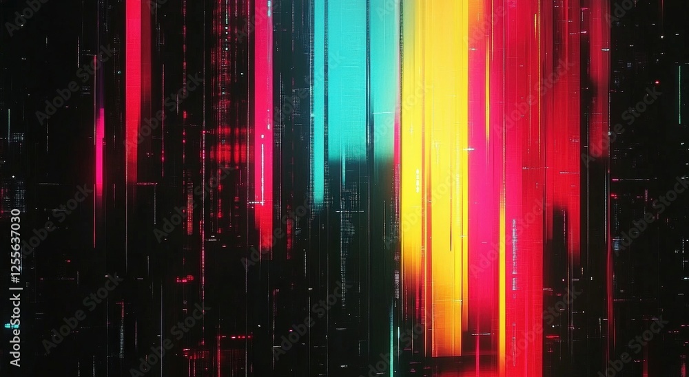 Poster glitch effect overlays, digital distortion textures,glitch transition with distorted effect