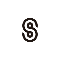 Letter S circles, round geometric symbol simple logo vector