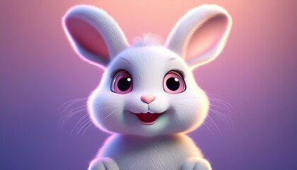 Niedliches Kaninchen, lila Hintergrund