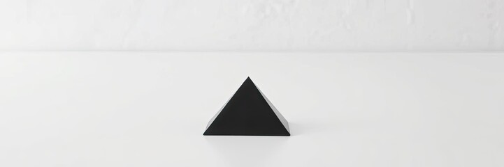 Black Pyramid Shape Minimalist Geometry Modern Design Abstract 3D Object