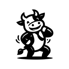 Naklejka premium unique design dancing cow logo