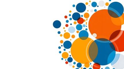 Fototapeta premium Colorful abstract circles with blue orange and yellow elements