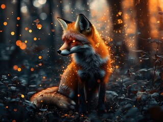 Mystical Fox in Enchanted Forest: A Creature of Magic and Wonder