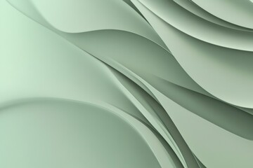 Fototapeta premium Abstract mute green liquid metal background. Holographic techno smooth gradient waves industrial backdrop. Shining bent surface with ripples, reflections. Swirl green fluid melting wavy flowing motion