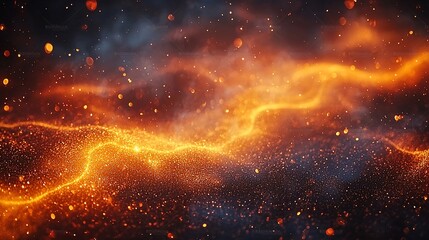 Fototapeta premium Fiery energy wave, cosmic background, abstract art, website header