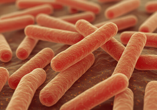 Microscopic Visualization of Rod-Shaped Lactobacillus, Key Probiotics in Gut Health and Dairy