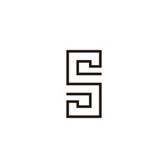 Letter S square, lines geometric symbol simple logo vector