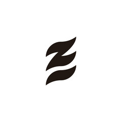 Letter E z leaf geometric symbol simple logo vector