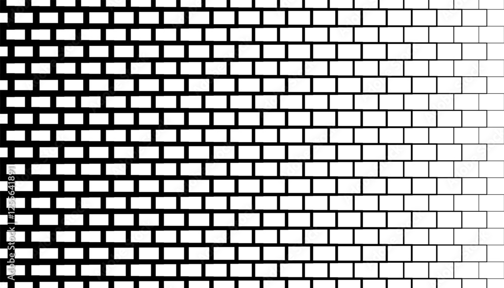 Poster black and white smooth transition pattern with bricks shape for sporty background and jersey. vector