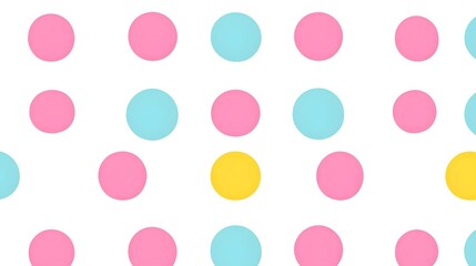 Colorful Polka Dots on White Background for Playful Design