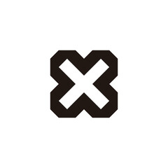 Letter X square geometric symbol simple logo vector