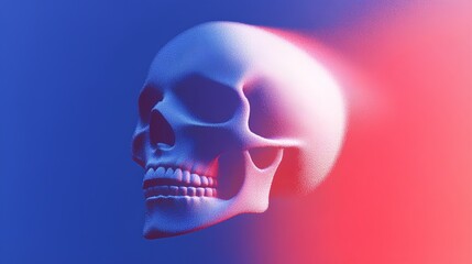 Gradient head skull minimalistic illustration