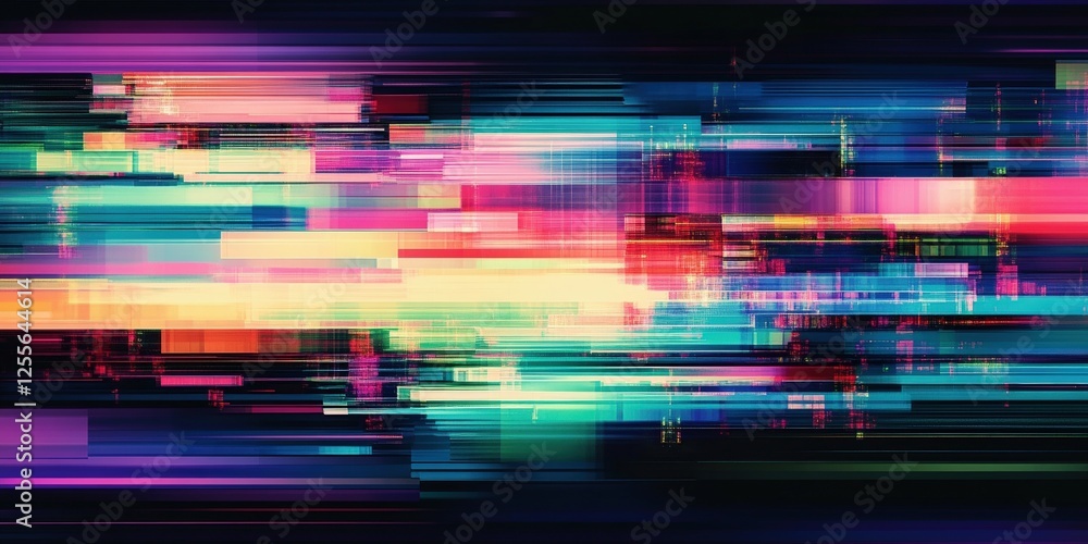 Poster glitch effect overlays, digital distortion textures,digital glitch transition with distorted effect