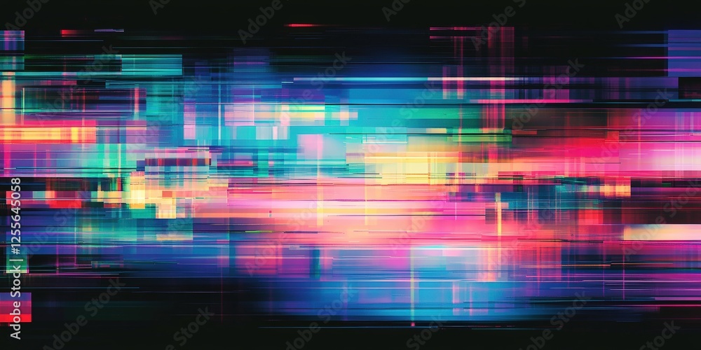 Aufkleber glitch effect overlays, digital distortion textures,digital glitch transition with distorted effect