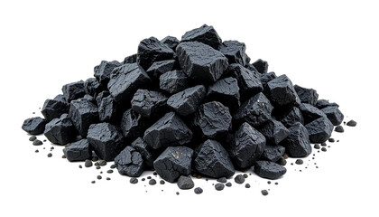 Obraz premium black coal isolated on white background 