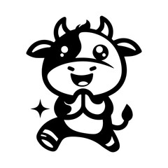unique design dancing cow logo