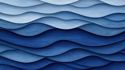 Obraz premium Layered Waves of Blue Tones Creating a Serene and Calming Abstract Background Design