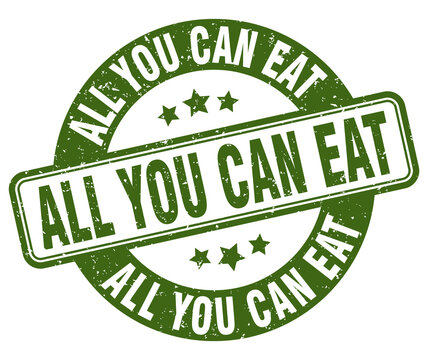 all you can eat stamp. all you can eat label. round grunge sign