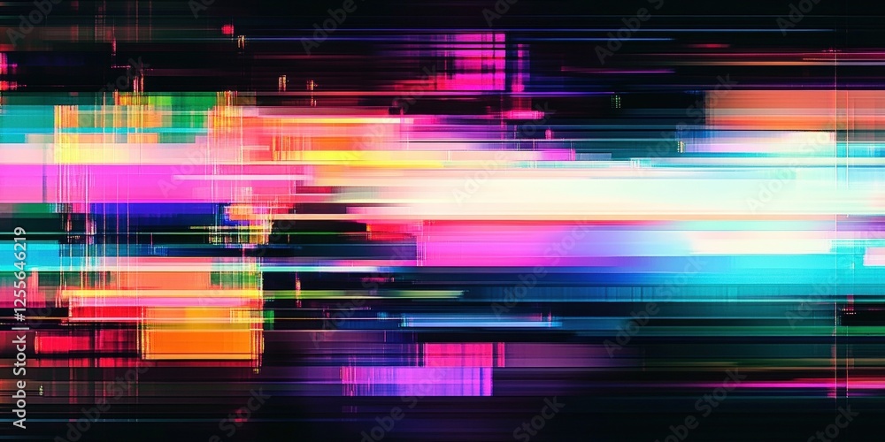 Poster glitch effect overlays, digital distortion textures,digital glitch transition with distorted effect