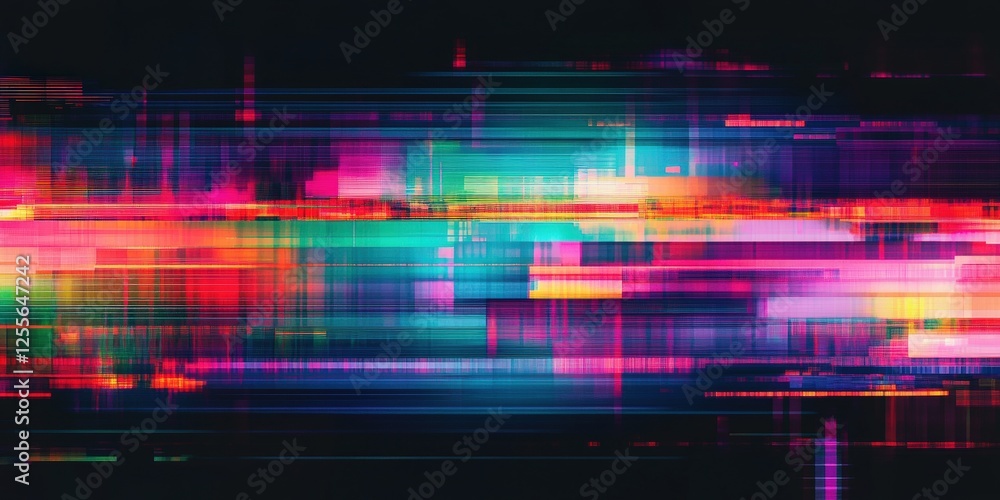 Aufkleber glitch effect overlays, digital distortion textures,digital glitch transition with distorted effect