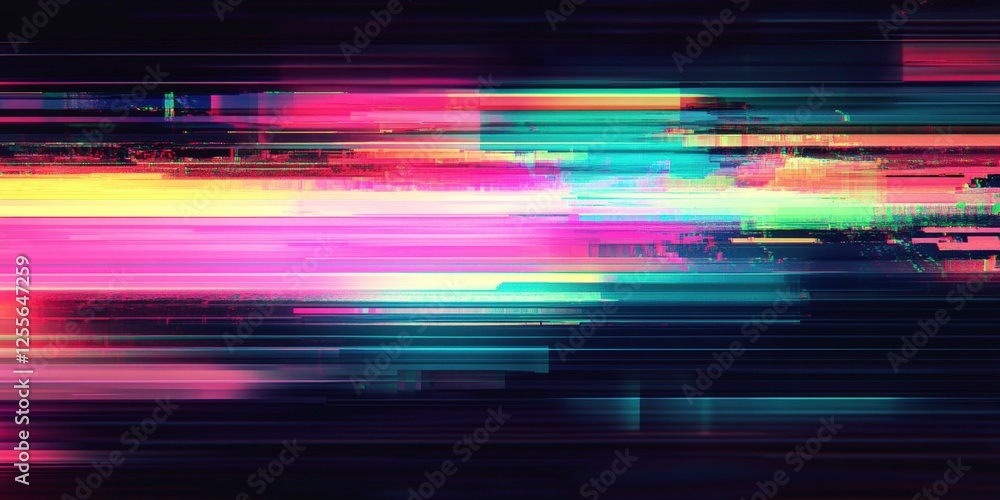 Aufkleber glitch effect overlays, digital distortion textures,digital glitch transition with distorted effect