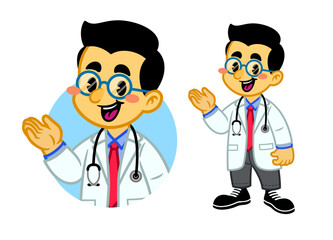 Cartoon Of Happy Doctor Mascot