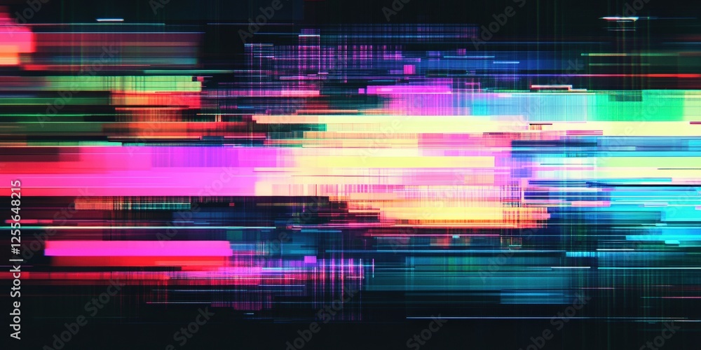 Poster glitch effect overlays, digital distortion textures,digital glitch transition with distorted effect