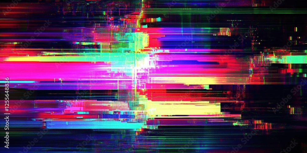 Aufkleber glitch effect overlays, digital distortion textures,digital glitch transition with distorted effect