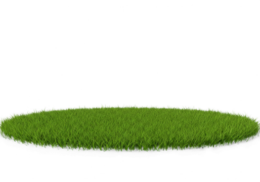 Patch of Green Grass on Black Background for Design Elements