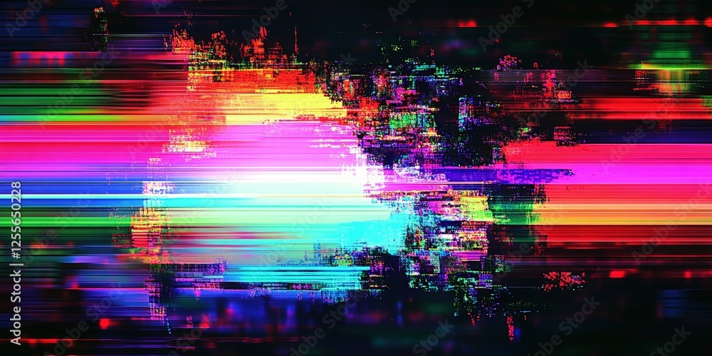 Poster glitch effect overlays, digital distortion textures,digital glitch transition with distorted effect