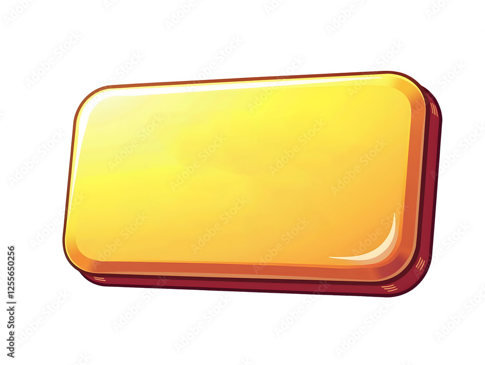 Poster shiny golden button, vibrant yellow, ready for your click! a perfect ui element., clipping path