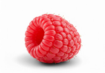 Close-up of Ripe Raspberry Showing Texture and Juicy Details on Black